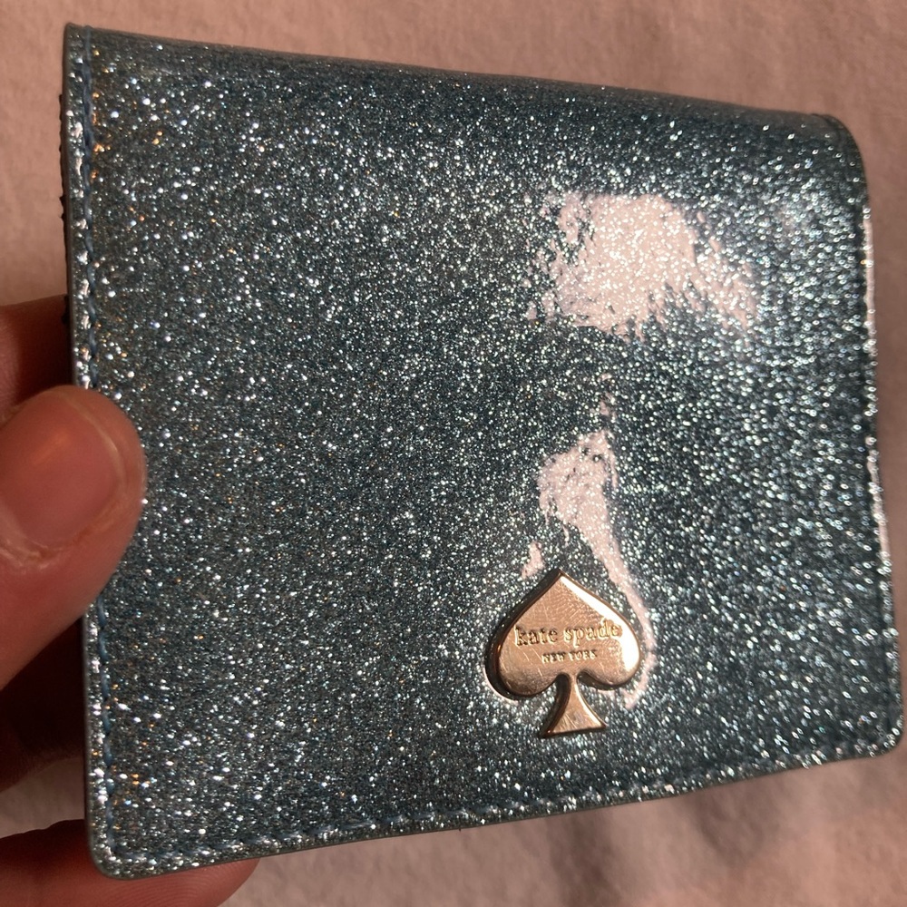 Kate Spade Teal Glitter Card Holder - Picture 8 of 16